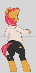 Size: 675x1387 | Tagged: safe, artist:trickydick, babs seed, earth pony, pony, g4, bipedal, clothes, female, filly