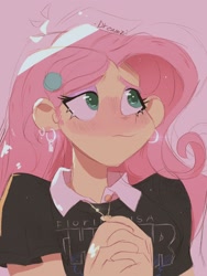 Size: 1536x2048 | Tagged: safe, artist:dreamz, fluttershy, equestria girls, g4, bust, cute, female, icon, portrait, simple background, solo