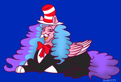 Size: 2856x1935 | Tagged: safe, artist:bella-pink-savage, oc, oc only, oc:bella pinksavage, pegasus, pony, animal costume, cat costume, clothes, costume, crossover, dr. seuss, facial hair, female, hat, male, moustache, solo, the cat in the hat, the cat in the hat (film)