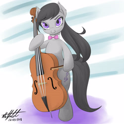 Size: 4200x4200 | Tagged: safe, artist:nlhetfield, octavia melody, earth pony, pony, g4, bipedal, cello, female, hoof hold, musical instrument, solo