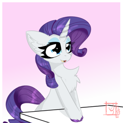 Size: 2362x2362 | Tagged: safe, artist:jubyskylines, rarity, pony, unicorn, g4, chest fluff, female, gradient background, high res, hooves, ponytober, solo