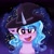 Size: 3000x3000 | Tagged: safe, artist:galaxy swirl, izzy moonbow, pony, unicorn, g5, my little pony: a new generation, female, hat, hi new friend, high res, horn, looking at you, mare, open mouth, open smile, smiling, smiling at you, solo, sparkles, witch hat