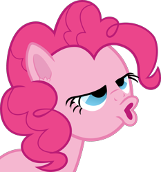 Size: 2000x2146 | Tagged: safe, artist:frownfactory, pinkie pie, earth pony, pony, g4, season 2, the last roundup, faic, high res, lidded eyes, poggers, ponkers, simple background, solo, transparent background, vector