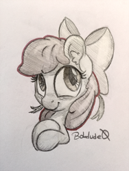 Size: 1200x1600 | Tagged: safe, artist:bobdude0, apple bloom, earth pony, pony, g4, female, filly, solo, traditional art