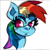 Size: 601x602 | Tagged: safe, artist:pixsoda, rainbow dash, pegasus, pony, g4, bust, portrait