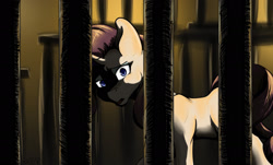 Size: 2089x1264 | Tagged: safe, artist:mixdaponies, rarity, pony, unicorn, g4, bars, cages, fanfic art, friendship is tragic (obabscribbler)