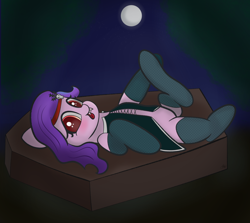 Size: 2160x1923 | Tagged: safe, artist:limitmj, pipp petals, pegasus, pony, undead, vampire, g5, my little pony: a new generation, blushing, clothes, female, full moon, lingerie, looking at you, moon, nightmare night, solo, stockings, thigh highs