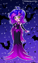 Size: 2346x3902 | Tagged: safe, artist:lumi-infinite64, artist:prismagalaxy514, artist:selenaede, oc, oc only, undead, vampire, equestria girls, g4, choker, clothes, dress, eyeshadow, female, high res, makeup, solo