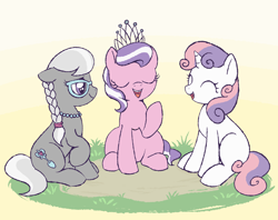 Size: 5590x4434 | Tagged: artist needed, source needed, safe, diamond tiara, silver spoon, sweetie belle, earth pony, pony, unicorn, g4, blank flank, eyes closed, female, filly, foal, trio