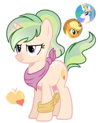 Size: 1280x1598 | Tagged: safe, artist:princess-kitsune-tsu, applejack, princess celestia, oc, pony, unicorn, g4, female, magical lesbian spawn, mare, offspring, parent:applejack, parent:princess celestia, parents:applelestia, simple background, transparent background