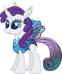 Size: 5480x6553 | Tagged: safe, artist:shootingstarsentry, gameloft, rarity, changedling, changeling, g4, absurd resolution, changedlingified, changelingified, female, rariling, simple background, smiling, solo, species swap, transparent background