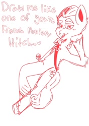 Size: 640x902 | Tagged: safe, artist:chloe-2006, sprout cloverleaf, earth pony, pony, g5, my little pony: a new generation, draw me like one of your french girls, grammar error, implied hitch trailblazer, leaning, misspelling, pose, solo