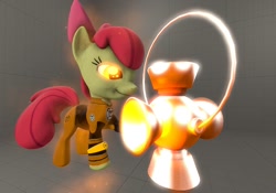 Size: 1024x718 | Tagged: safe, artist:moonchaser4, apple bloom, earth pony, pony, g4, 3d, blackest night, blackest night equestria, crossover, female, filly, green lantern, orange lantern, source filmmaker