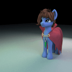 Size: 400x400 | Tagged: safe, artist:snecy, oc, oc only, oc:bizarre song, pony, 3d, animated, gif, jumping, male, solo