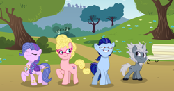 Size: 6122x3209 | Tagged: safe, artist:1alexgreen1, artist:small-brooke1998, alphabittle blossomforth, argyle starshine, phyllis cloverleaf, queen haven, earth pony, pegasus, pony, unicorn, g5, my little pony: a new generation, adoraphyllis, alternate hairstyle, alternate universe, base used, female, male, younger