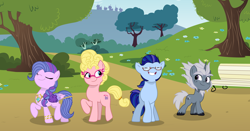 Size: 6122x3209 | Tagged: safe, artist:1alexgreen1, artist:small-brooke1998, alphabittle blossomforth, argyle starshine, phyllis cloverleaf, queen haven, earth pony, pegasus, pony, unicorn, g5, my little pony: a new generation, adorahaven, adoraphyllis, alphabetes, alternate hairstyle, alternate universe, argylebetes, base used, cute, female, male, younger