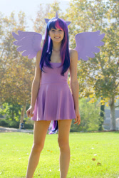 Size: 750x1125 | Tagged: safe, artist:corterpounder, twilight sparkle, human, g4, 2013, bare shoulders, clothes, cosplay, costume, female, irl, irl human, photo, sleeveless, solo