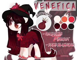 Size: 3232x2513 | Tagged: safe, artist:herusann, oc, oc only, pony, base used, clothes, dress, eyelashes, female, hat, high res, mare, reference sheet, witch hat, zoom layer