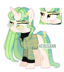 Size: 2500x2800 | Tagged: safe, artist:herusann, oc, oc only, pony, unicorn, base used, bust, clothes, eyelashes, female, frown, high res, mare, simple background, sunglasses, transparent background
