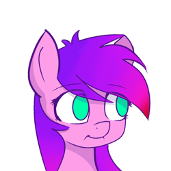Size: 1024x1024 | Tagged: safe, artist:dental_crumbs, oc, oc only, oc:天雨(hsf), earth pony, pony, female, gradient mane, simple background, solo, white background