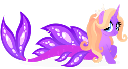 Size: 1920x1043 | Tagged: safe, artist:kabuvee, oc, oc only, merpony, female, simple background, solo, transparent background