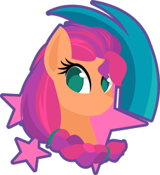 Size: 4000x4391 | Tagged: safe, artist:up1ter, sunny starscout, earth pony, pony, g5, my little pony: a new generation, bust, cutie mark background, female, lineless, outline, simple background, solo, transparent background