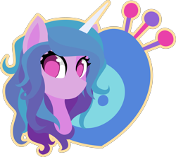 Size: 4496x4000 | Tagged: safe, artist:up1ter, izzy moonbow, pony, unicorn, g5, my little pony: a new generation, bust, cutie mark background, female, lineless, outline, simple background, solo, transparent background