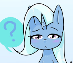 Size: 370x320 | Tagged: safe, alternate version, artist:batipin, part of a set, trixie, pony, unicorn, g4, blushing, cropped, female, question mark, solo