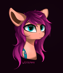 Size: 2072x2385 | Tagged: safe, artist:wevepon3, sunny starscout, earth pony, pony, g5, my little pony: a new generation, alternate hairstyle, black background, female, high res, simple background, solo
