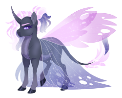 Size: 2245x1800 | Tagged: safe, artist:gigason, oc, oc only, oc:philautia, changepony, hybrid, pony, female, magical lesbian spawn, offspring, parent:queen chrysalis, parent:starlight glimmer, simple background, solo, transparent background
