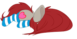 Size: 1906x984 | Tagged: safe, artist:red_moonwolf, oc, oc only, oc:ponepony, earth pony, pony, clothes, exhausted, faceplant, female, hair covering face, simple background, socks, solo, striped socks, transparent background
