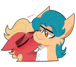 Size: 1776x1585 | Tagged: safe, artist:saveraedae, hitch trailblazer, sprout cloverleaf, earth pony, pony, g5, my little pony: a new generation, behaving like a cat, blushing, cheek fluff, chest fluff, cute, floppy ears, gay, hitchsprout, male, maledom, malesub, nuzzling, shipping, simple background, stallion, stallion on stallion, submissive, transparent background