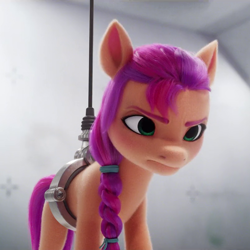 Size: 804x804 | Tagged: safe, screencap, sunny starscout, earth pony, pony, g5, my little pony: a new generation, spoiler:my little pony: a new generation, angry, cropped, female, mare, solo, sunny starscout is not amused