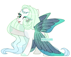 Size: 3200x2590 | Tagged: safe, artist:herusann, artist:mint-light, oc, oc only, pony, base used, butterfly wings, clothes, dress, eyelashes, female, grin, high res, hoof polish, raised hoof, simple background, smiling, solo, transparent background, wings