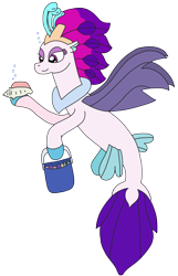 Size: 2030x3154 | Tagged: safe, artist:supahdonarudo, queen novo, seapony (g4), series:novoember, g4, my little pony: the movie, bucket, conch, female, high res, holding, shell, simple background, transparent background