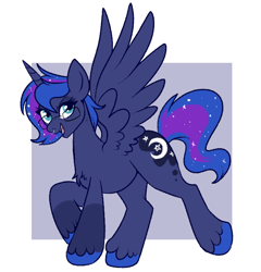 Size: 686x714 | Tagged: safe, artist:lulubell, princess luna, alicorn, pony, alternate hairstyle, cute, female, glasses, nose piercing, nose ring, piercing, short hair, solo