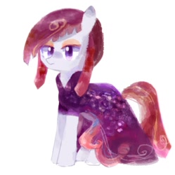 Size: 1148x1152 | Tagged: safe, artist:laurasrxfgcc, oc, oc only, unnamed oc, pony, clothes, dress, female, purple eyes, simple background, solo, white background