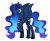 Size: 1499x1215 | Tagged: safe, artist:madlilon2051, princess luna, alicorn, pony, g4, base used, ethereal mane, female, hoof shoes, horn, jewelry, mare, older, older princess luna, peytral, raised hoof, simple background, smiling, solo, starry mane, tiara, transparent background, wings