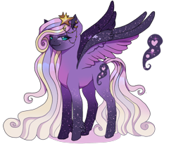 Size: 1754x1440 | Tagged: safe, artist:brot-art, oc, oc only, pegasus, pony, female, magical lesbian spawn, mare, offspring, parent:princess cadance, parent:princess luna, pegasus oc, simple background, smiling, solo, starry wings, transparent background, wings