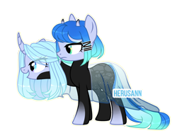 Size: 3200x2500 | Tagged: safe, artist:herusann, artist:mint-light, oc, oc only, pony, unicorn, base used, conjoined, eyelashes, female, high res, horn, mare, multiple heads, simple background, smiling, solo, transparent background, two heads, unicorn oc