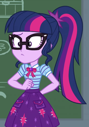Size: 512x726 | Tagged: safe, screencap, sci-twi, twilight sparkle, equestria girls, equestria girls specials, g4, my little pony equestria girls: better together, my little pony equestria girls: holidays unwrapped, the cider louse fools, cropped, female, geode of telekinesis, magical geodes, solo
