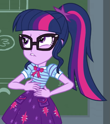 Size: 615x694 | Tagged: safe, screencap, sci-twi, twilight sparkle, equestria girls, equestria girls series, g4, holidays unwrapped, the cider louse fools, spoiler:eqg series (season 2), cropped, female, geode of telekinesis, magical geodes, solo