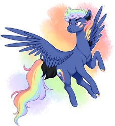 Size: 2652x2910 | Tagged: safe, artist:hopenotfound, oc, oc only, oc:rainbow thunder, pegasus, pony, high res, male, offspring, parent:rainbow dash, parent:soarin', parents:soarindash, simple background, solo, stallion, transparent background