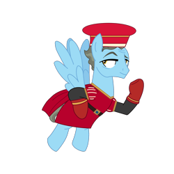 Size: 2100x2100 | Tagged: safe, artist:chanyhuman, wind rider, pegasus, pony, g4, clothes, cosplay, costume, crossover, dreamworks, flying, high res, lord farquaad, male, shrek, simple background, smiling, solo, spread wings, stallion, transparent background, vector, wings