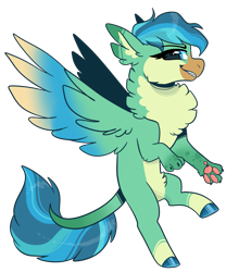 Size: 1519x1822 | Tagged: safe, artist:moccabliss, oc, oc only, oc:sunday, hippogriff, female, interspecies offspring, magical gay spawn, offspring, parent:gallus, parent:sandbar, parents:gallbar, simple background, solo, transparent background