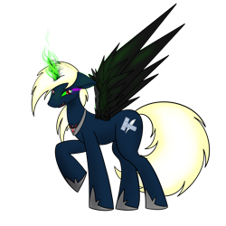 Size: 2048x2048 | Tagged: safe, artist:skydreams, oc, oc only, oc:nightmare skies, oc:skydreams, alicorn, pony, alicorn amulet, alicornified, crystal, crystals on body, dark magic, female, high res, magic, mare, race swap, simple background, solo, transparent background