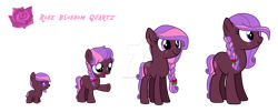 Size: 1280x518 | Tagged: safe, artist:hate-love12, oc, oc only, oc:rose blossom quartz, pony, age progression, baby, baby pony, deviantart watermark, female, filly, mare, obtrusive watermark, solo, teenager, watermark