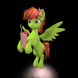 Size: 600x600 | Tagged: safe, artist:snecy, oc, oc only, oc:tropical smoothie, pegasus, pony, 3d, animated, gif, solo