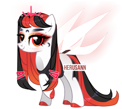 Size: 2800x2500 | Tagged: safe, artist:herusann, artist:mint-light, oc, oc only, earth pony, pony, artificial wings, augmented, base used, earth pony oc, eyelashes, female, high res, hoof polish, magic, magic wings, makeup, mare, raised hoof, simple background, smiling, solo, transparent background, wings