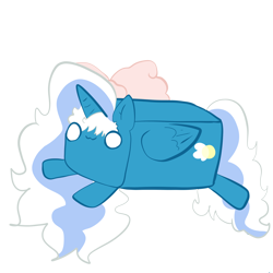 Size: 3000x3000 | Tagged: safe, artist:aurplestarss, oc, oc:fleurbelle, alicorn, pony, alicorn oc, bow, box, box pony, female, hair bow, high res, horn, mare, simple background, solo, transparent background, wings